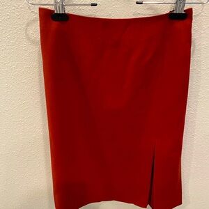 LOFT dark red pencil skirt w/ fun front side slit.  Excellent condition!
